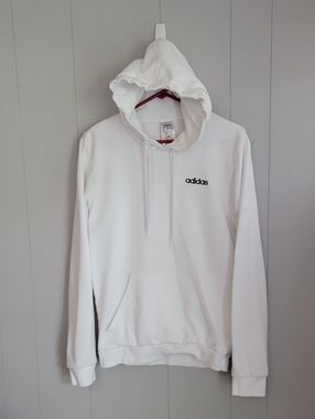 Adidas Pull Over Hoodie Small White Long Sleeve